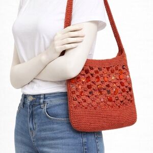 Vintage Y2K Beaded Crochet Shoulder Bag Boho